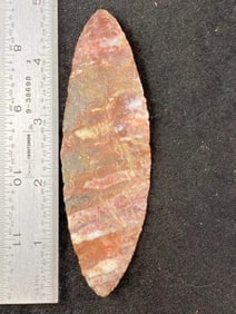 Harahay Knife Reproduction made out of Alibates Chert, being sold as reproduction