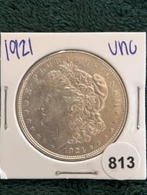 1921 UNC Morgan Silver Dollar Coin