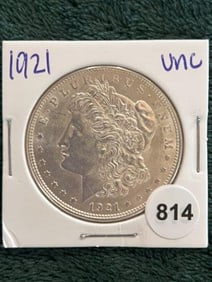 1921 UNC Morgan Silver Dollar Coin