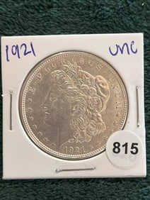 1921 UNC Morgan Silver Dollar Coin