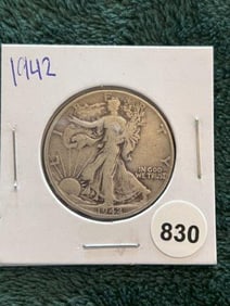 1942 Walking Liberty Half Dollar Silver Coin