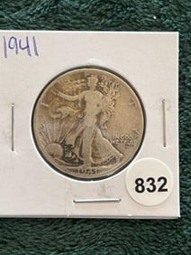 1941 Walking Liberty Half Dollar Silver Coin