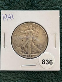 1941 Walking Liberty Half Dollar Silver Coin