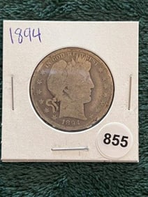 1894 Barber Half Dollar Silver Coin