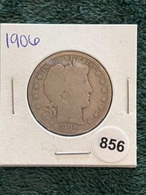 1906 Barber Half Dollar Silver Coin