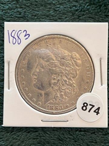 1883 Morgan Silver Dollar Coin: KEY WORDS: INDIAN ARTIFACT ARTIFACTS ARROWHEAD ARROWHEADS NATIVE AMERICAN MISSISSIPPIAN QUAPAW CADDO POTTERY COINS MORGAN DOLLAR PEACE DOLLAR SILVER COINS Arkansas. Now taking in consignments for pre-