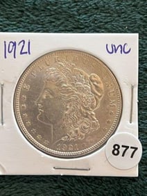 1921 UNC Morgan Silver Dollar Coin