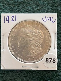 1921 UNC Morgan Silver Dollar Coin