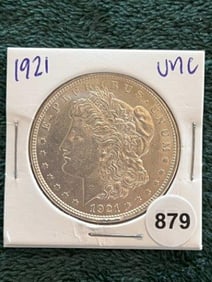 1921 UNC Morgan Silver Dollar Coin