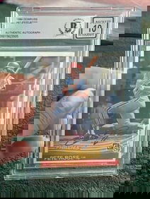 1984 Donruss Pete Rose Hand Signed Authentic Autograph Baseball Card