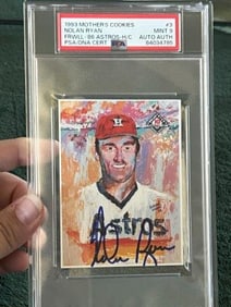 1993 Mother's Cookies Nolan Ryan Hand Signed Authentic Autograph