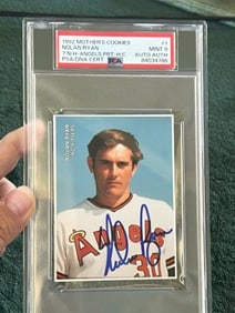 1992 Mother's Cookies Nolan Ryan Hand Signed Authentic Autograph