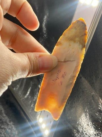 Clovis 3 & 7/8" Arrowhead Indian Artifact from Wayne County, Missouri, ex - Jim Marberry Collection (1 of 4)