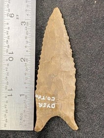 Dalton from Dyer County, Tennessee Indian Artifact Arrowhead