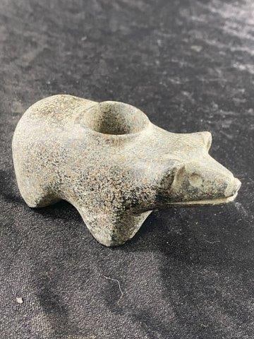 Bear Effigy Stone Pipe from Missouri Indian Artifact Arrowhead (1 of 6)