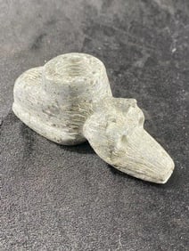Bear Effigy Stone Pipe from Ohio Indian Artifact Arrowhead