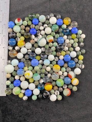 Group of Marbles & Beads: KEY WORDS: INDIAN ARTIFACT ARTIFACTS ARROWHEAD ARROWHEADS NATIVE AMERICAN MISSISSIPPIAN QUAPAW CADDO POTTERY COINS MORGAN DOLLAR PEACE DOLLAR SILVER COINS Arkansas. Now taking in consignments for pre-