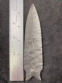 Dalton 5 & 1/2" Arrowhead Indian Artifact from Arkansas, made of pitkin chert ex - Jim Marberry