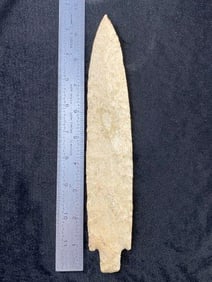 Etley 9 & 3/4" Arrowhead Indian Artifact from Missouri, ex - Jim Marberry Collection