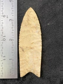 Clovis 3 & 1/2" Arrowhead Indian Artifact from Missouri, ex - Jim Marberry Collection