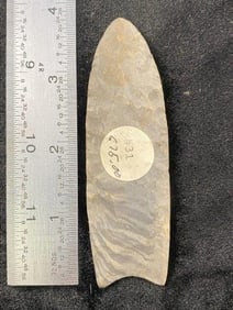 Clovis 3 & 13/16" Arrowhead Indian Artifact from Missouri, ex - Jim Marberry Collection