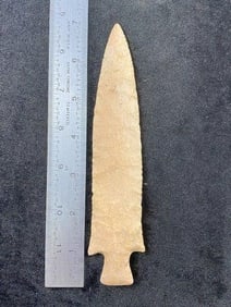 Etley 6 & 7/8" Arrowhead Indian Artifact from Missouri, ex - Jim Marberry Collection