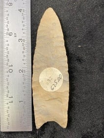 Clovis 3 & 15/16" Arrowhead Indian Artifact from Missouri, ex - Jim Marberry Collection