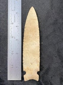 Graham Cave 4 & 7/16" Arrowhead Indian Artifact from Missouri, ex - Jim Marberry Collection