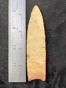 Clovis 4 & 7/16" Arrowhead Indian Artifact from Missouri, ex - Jim Marberry Collection