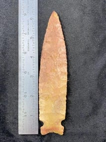 Graham Cave 6 & 5/16" Arrowhead Indian Artifact from Missouri, ex - Jim Marberry Collection