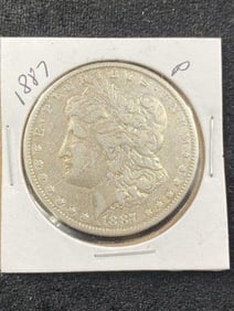 1887 P Morgan Silver Dollar Coin