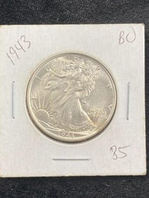 1943 Walking Liberty Silver Half Dollar Coin