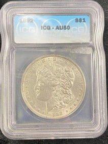 1892 Morgan Silver Dollar Coin