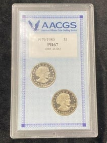 1979 & 1980 PR67 Susan B Anthony Dollar Coin