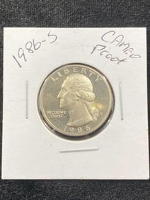 1986 S Cameo Proof Washington Quarter Coin