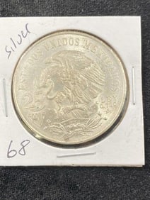 1968 Silver Mexican 25 Pesos Coin