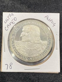1978 Ultra Cameo Austria Silver Dollar Coin