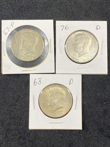 Group of Coins: KEY WORDS: INDIAN ARTIFACT ARTIFACTS ARROWHEAD ARROWHEADS NATIVE AMERICAN MISSISSIPPIAN QUAPAW CADDO POTTERY COINS MORGAN DOLLAR PEACE DOLLAR SILVER COINS Arkansas. Now taking in consignments for pre-