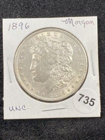 1896 Uncirculated Morgan Silver Dollar Coin