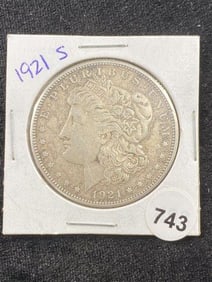 1921 S Morgan Silver Dollar Coin