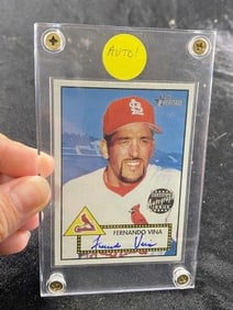 2001 Topps Heritage Autographs Fernando Vina Baseball Card