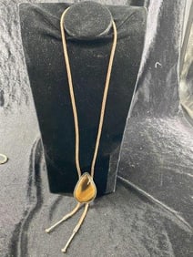 Silver Bolo Tie with Jasper Stone