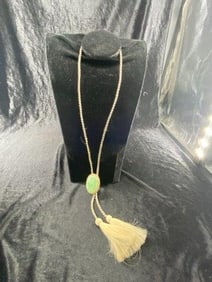 Bolo Tie with Green Gem Stone
