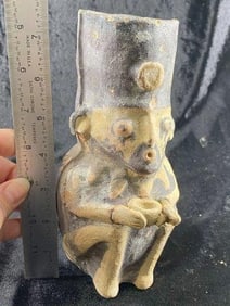 Authentic Chancay Culture Seated Chief figure