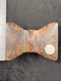Bowtie Bannerstone from Michigan found in 1981 Indian Artifact Arrowhead