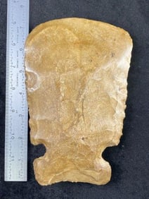 Pollished Chipped Hoe from Illinois Indian Artifact Arrowhead