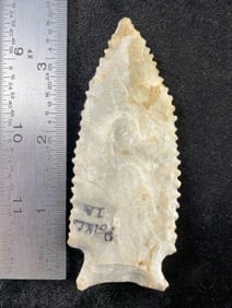 Dalton from Iowa Indian Artifact Arrowhead