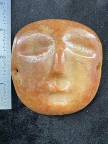 Quartz Face Effigy Pendant/Gorget from Illinois Indian Artifact Arrowhead