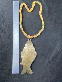 Hudson Bay Pendant with Trade Bead Necklace