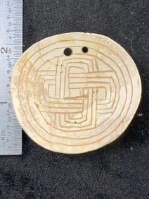 Engraved Shell Gorget from Oklahoma Indian Artifact Arrowhead